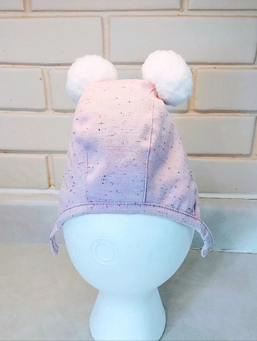 CAT & JACK PINK FLEECE LINED COTTON WINTER HAT BABY SIZE NEWBORN
